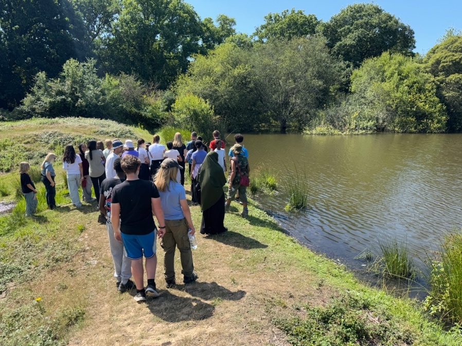 Students visiting the Knepp Estate rewilding project
